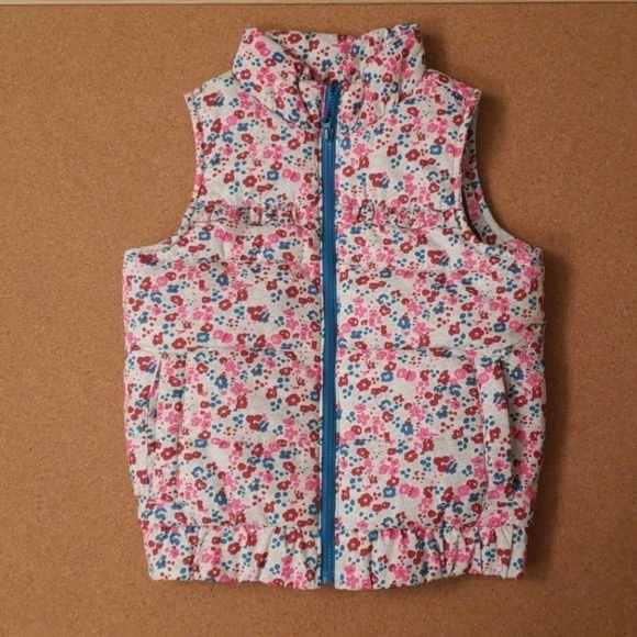 𝅺genuine Kids Oshkosh Ditsy Floral Puffer Vest 4T - Picture 1 of 10